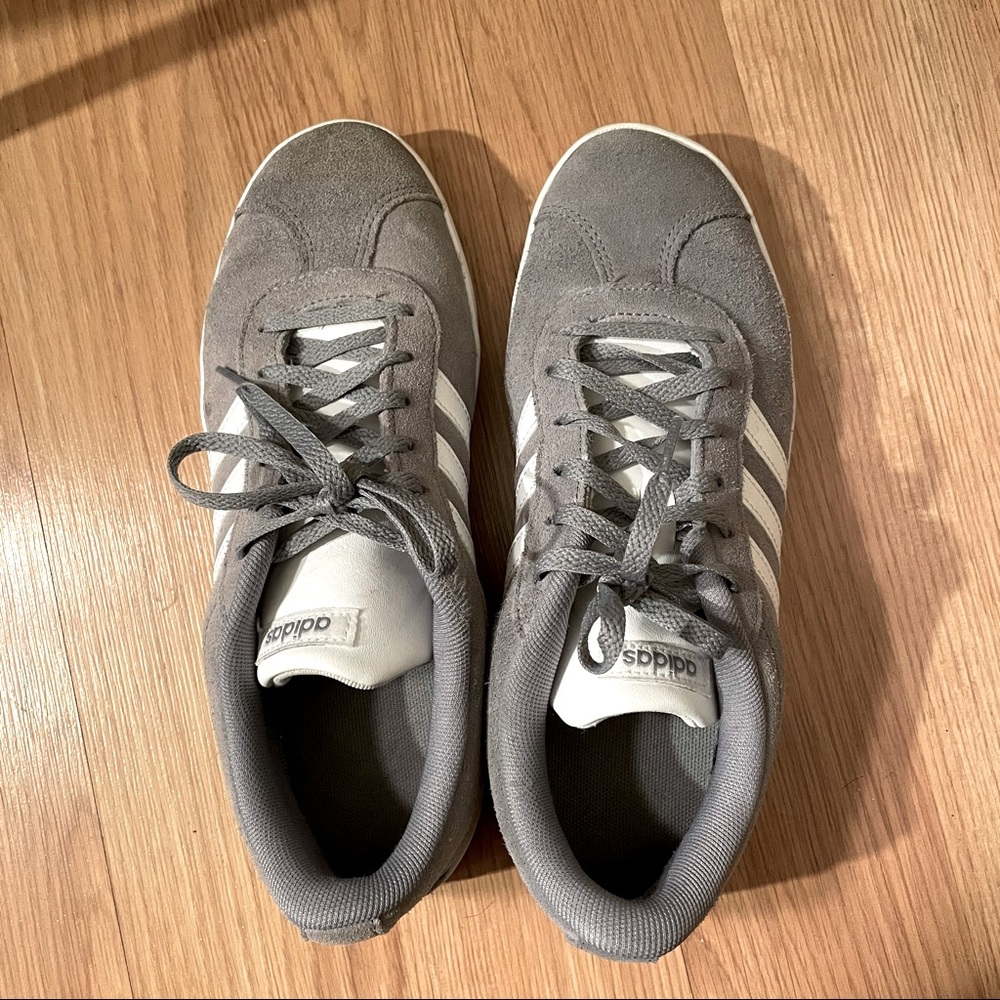 Adidas grey suede sneakers